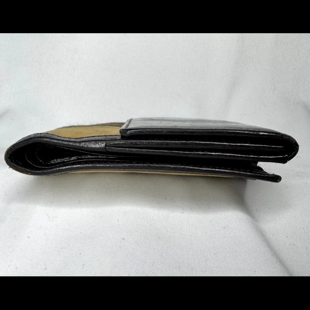 Gucci Vintage Bifold Wallet Sherry Line Leather/canvas w/ COA and box!!! - Picture 9 of 17